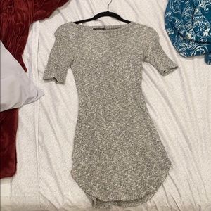 Grey short sleeve sweater dress